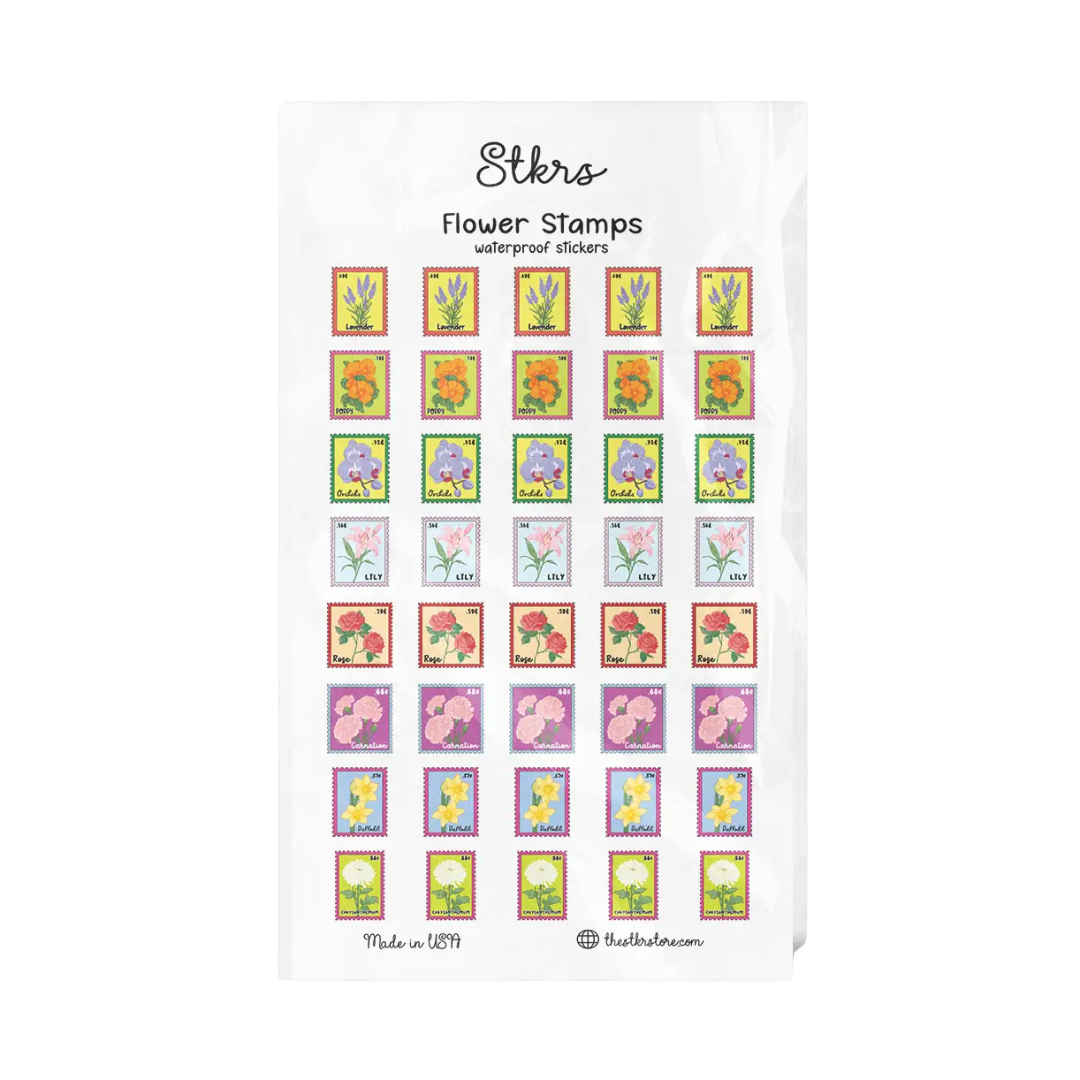 Flower Stamp Sticker Sheet
