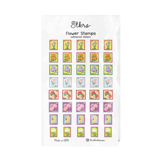 Flower Stamp Sticker Sheet