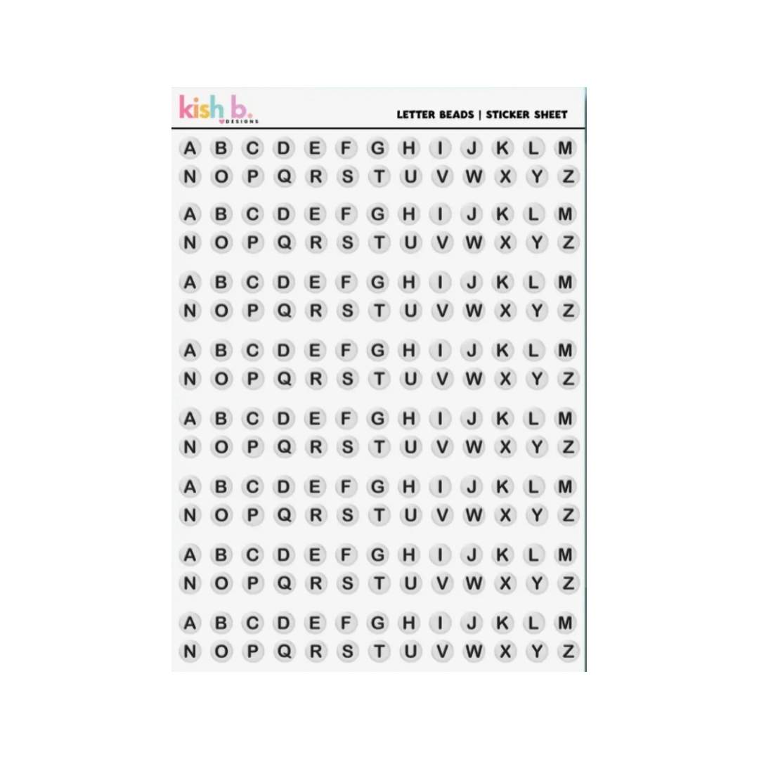 Letter Beads |Journal| Sticker Sheet